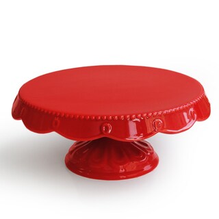 American Atelier Red Scalloped Plate