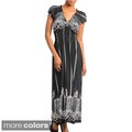 Stanzino Women's Printed Smocked Empire Waist Maxi Dress