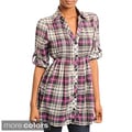 Stanzino Women's Plaid Button-down Tunic