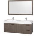 Wyndham Collection 'Amare' 60-inch Grey Oak/ White Double Vanity Set