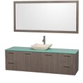 Wyndham Collection 'Amare' 72-inch Grey Oak/ Green Top/ Ivory Sink Vanity Set