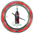 Coca Cola Ice Cold Bottle 14-inch Neon Clock