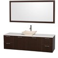 Wyndham Collection 'Amare' 72-inch Espresso/ White Top/ Ivory Sink Vanity Set