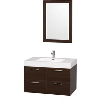 Low Price Wyndham Collection 'Amare' 36-inch Espresso/ White Single Vanity Set