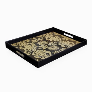Accents by Jay Black/ Gold Serving Tray