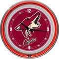NHL Phoenix Coyotes Double Neon Ring Clock