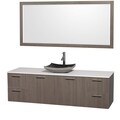 Wyndham Collection 'Amare' 72-inch Grey Oak/ White Top/ Granite Sink Vanity Set