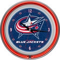 NHL Columbus Blue Jackets Double Neon Ring Clock