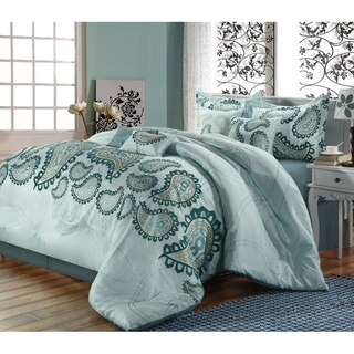 Taj 8-piece Aqua Comforter Set