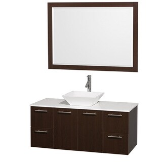 Cheap Wyndham Collection 'Amare' 48-inch Espresso/ White Top/ White Sink Vanity Set