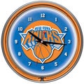 New York Knicks NBA Chrome Double Neon Clock