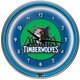 Minnesota Timberwolves NBA Chrome Double Neon Ring Clock