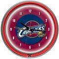 Cleveland Cavaliers NBA Chrome Double Neon Ring Clock