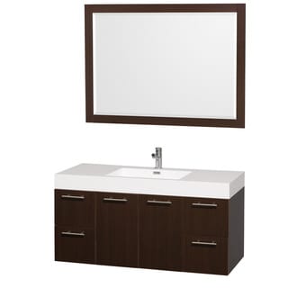 See Reviews Wyndham Collection 'Amare' 48-inch Espresso/ White Single Vanity Set