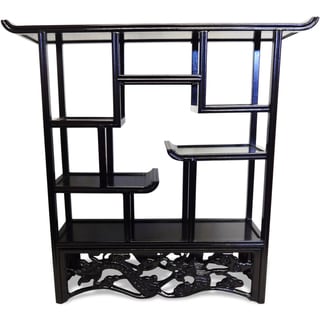 Dark Brown Open Tabletop Curio Display Cabinet