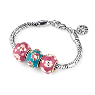 Little Miss Twin Stars 14k Goldplated Children's Enamel Bead Bracelet