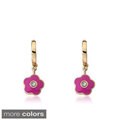 Little Miss Twin Stars 14k Goldplated Crystal Flower Earrings
