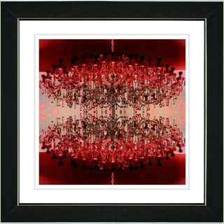 Framed Fine Art Giclee Print 'Red Embracing Chandeliers'