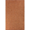 Hand-crafted Urich Solid Orange Geometric Wool Rug (8' x 11')