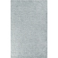 Hand-crafted Truesdale Solid Grey Geometric Wool Rug (5' x 8')