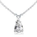 14k Gold Pear-cut Moissanite Solitaire Necklace