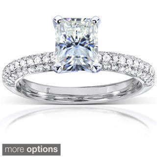 14k Gold Moissanite and 1/4ct TDW Diamond Engagement Ring (G-H, I1-I2)
