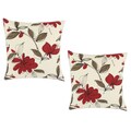 Bremer Garnet Floral 17x17-inch Decorative Pillows (Set of 2)