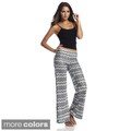 Elan Women's Multicolored Cinch Tie Waistband Pants
