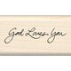 Inkadinkado God Loves You Mounted Rubber Stamp (1" x 1.75")