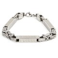 Stainless Steel Men's Square Cylinder Tribal Link Bracelet