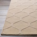 Hand-crafted Solid White Lattice Windsor Wool Rug (2' x 3')