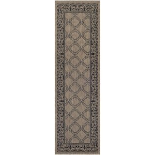 Recife Garden Lattice Cocoa/ Black Runner Rug (2'3 x 11'9)