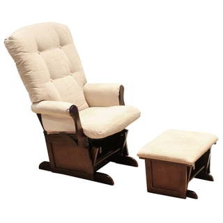 DaVinci Sleigh Multi-position Lock Beige/ Espresso Glider and Ottoman Set