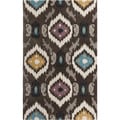 Hand-tufted Ikat Jewels Dark Brown Rug (2' x 3')