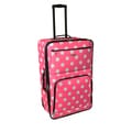 Rockland Pink Dot 24-inch Expandable Rolling Upright Luggage