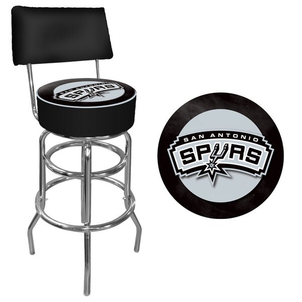 Spurs Trademark Games Officially Licensed NBA Padded Bar Stool with Back