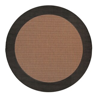 Recife Black/ Cocoa Checkered Field Rug (8'6 Round)