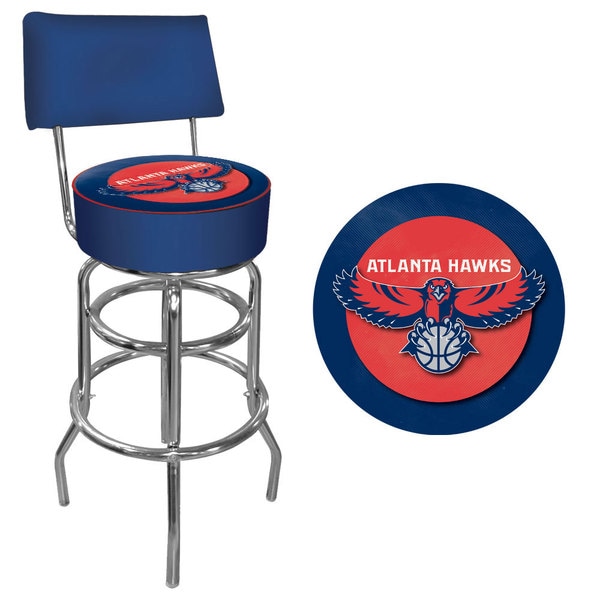 Hawks Trademark Games Officially Licensed NBA Padded Bar Stool with Back