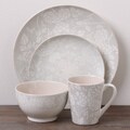 Euro Ceramica Taupe Floral 16-piece Dinnerware Set
