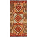 Afghan Hand-knotted Mimana Kilim Brown/ Red Wool Rug (2'3 x 4'9)