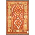 Afghan Hand-knotted Mimana Kilim Red/ Orange Wool Rug (3'3 x 4'10)
