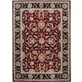 Indo Hand-tufted Mahal Red/ Black Wool Rug (8' x 11')