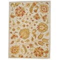 Indo Hand-tufted Mahal Beige/ Light Green Wool Rug (5' x 7')