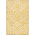 Hand-tufted YellowSuzani Sunflower Yellow Geometric Medallion Wool Rug (2' x 3')