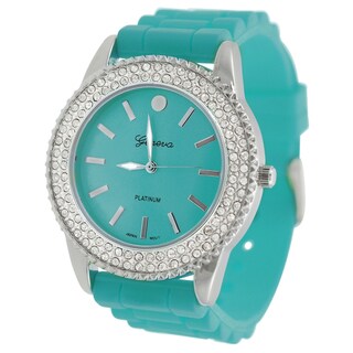 Geneva Platinum Rhinestone Accent Watch