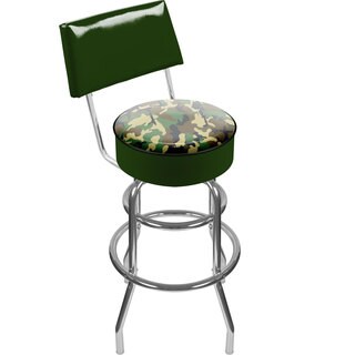 Trademark Games Hunt Camo and Skull Padded Swivel Bar Stool with Back