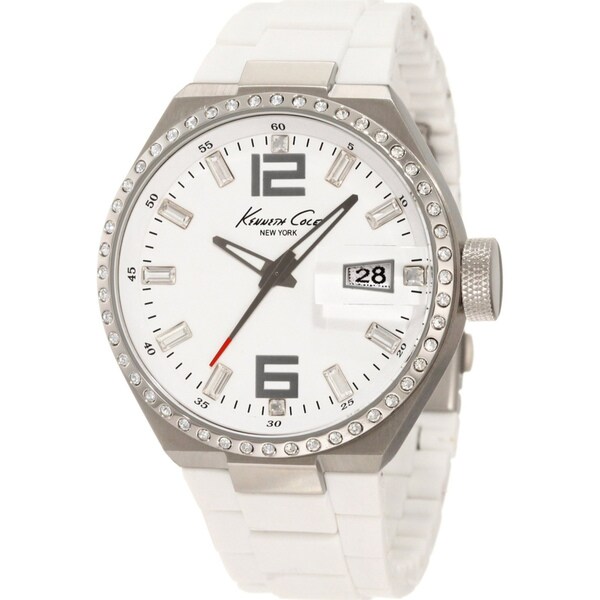 Kenneth Cole Women's 'Sport KC4811' White Polyurethane Strap Quartz Watch