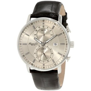 Kenneth Cole Men's Dress Sport Black Leather Strap Quartz Watch