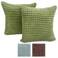 Luca Box Ribbed Plush 18x18 Throw Pillows (Set of 2)