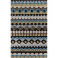 Hand-tufted Blue Geometric Shapes Wool Rug (5' x 8')
